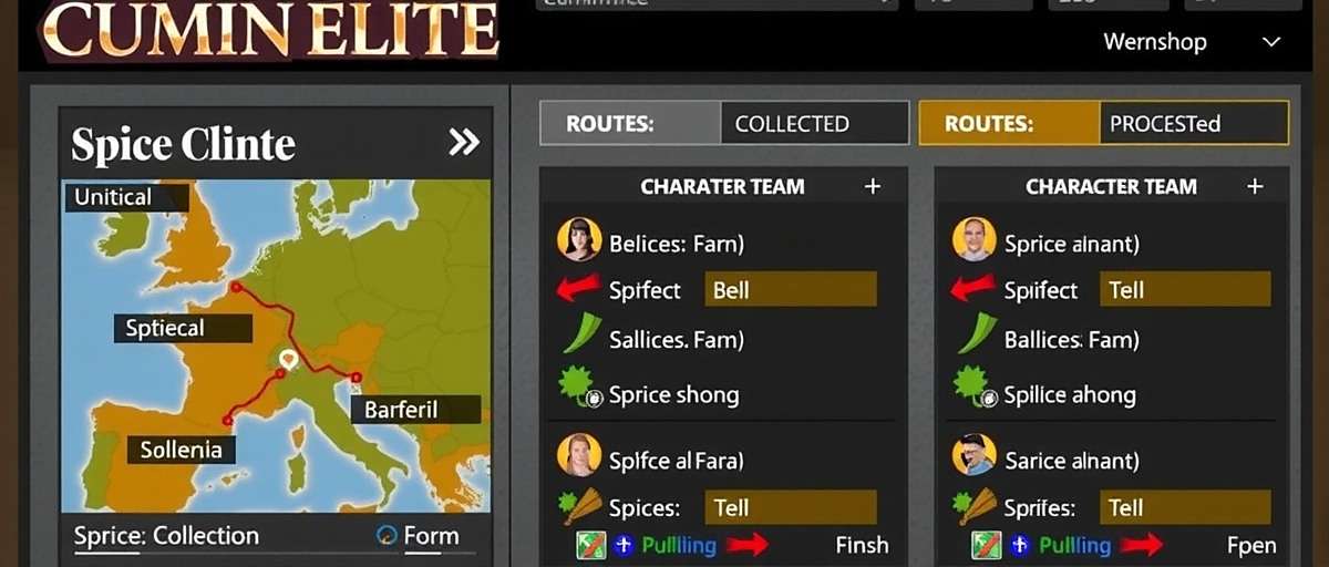 Cumin Elite Player Strategies Cumin Elite strategy guide showing optimal spice collection routes and character team combinations